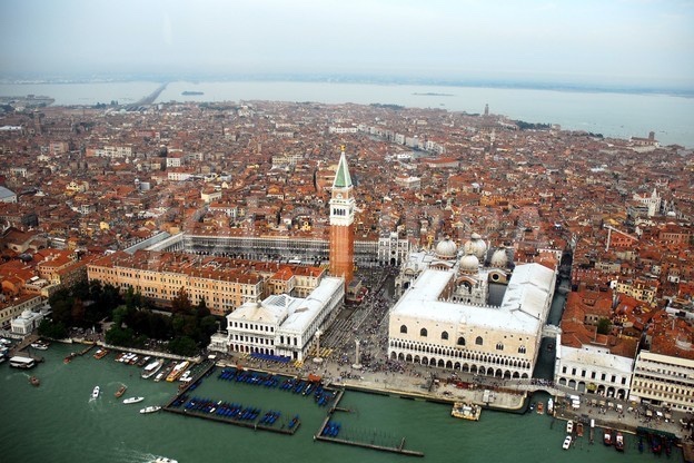 Aerial View of St Marks Square Venice, Italy