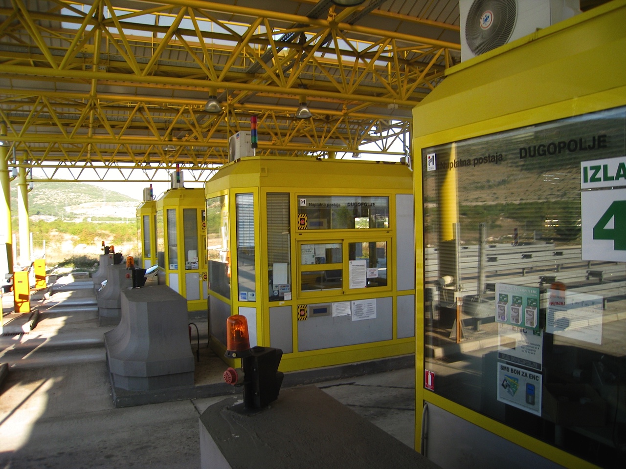 Split, Croatia yellow tollway booths